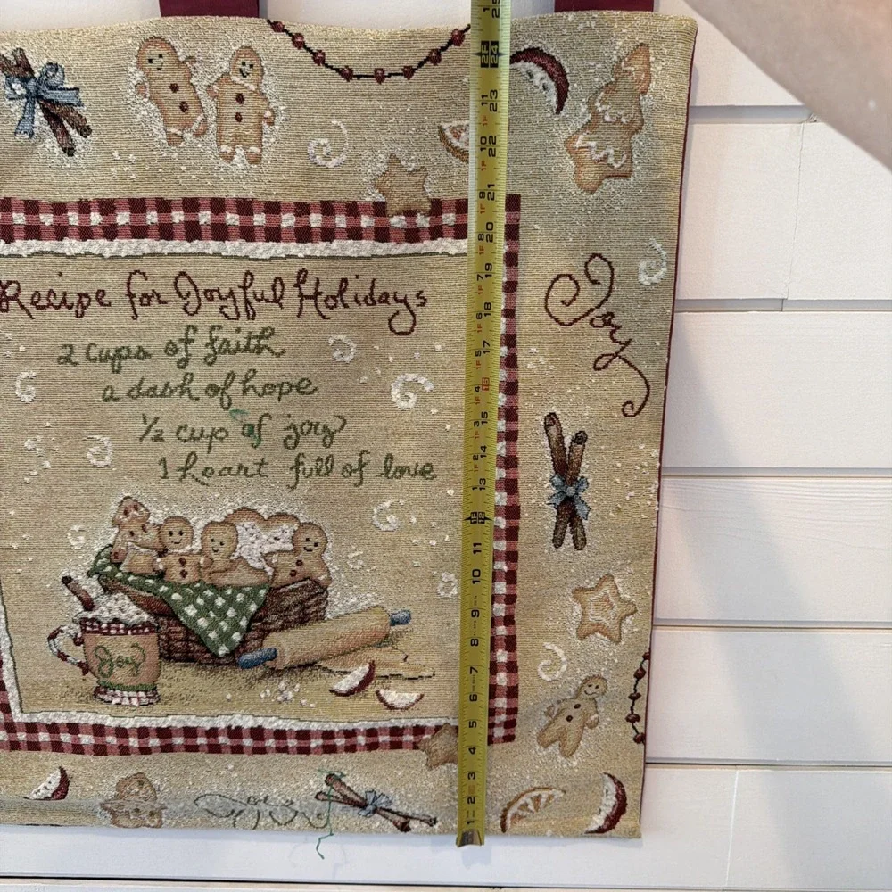 Vintage Holiday Tapastry Recipe For Joyful Holidays Gingerbread Cookie Design